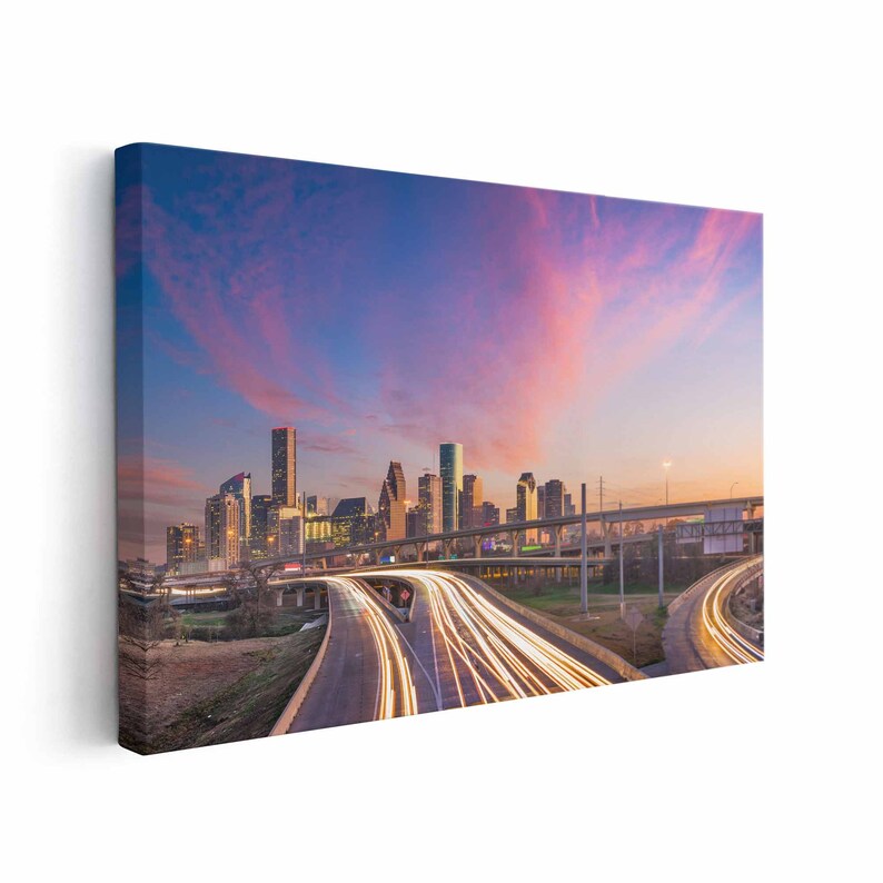 Houston Skyline Wall Art Houston Canvas Print Texas Multiple Etsy