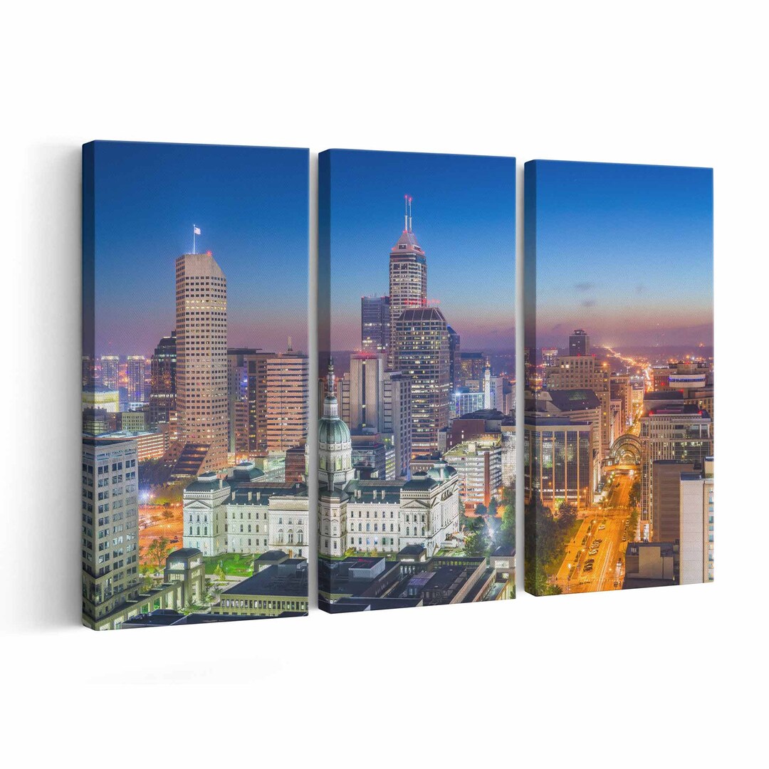 Indianapolis Skyline Canvas Print Indianapolis Skyline Wall Art