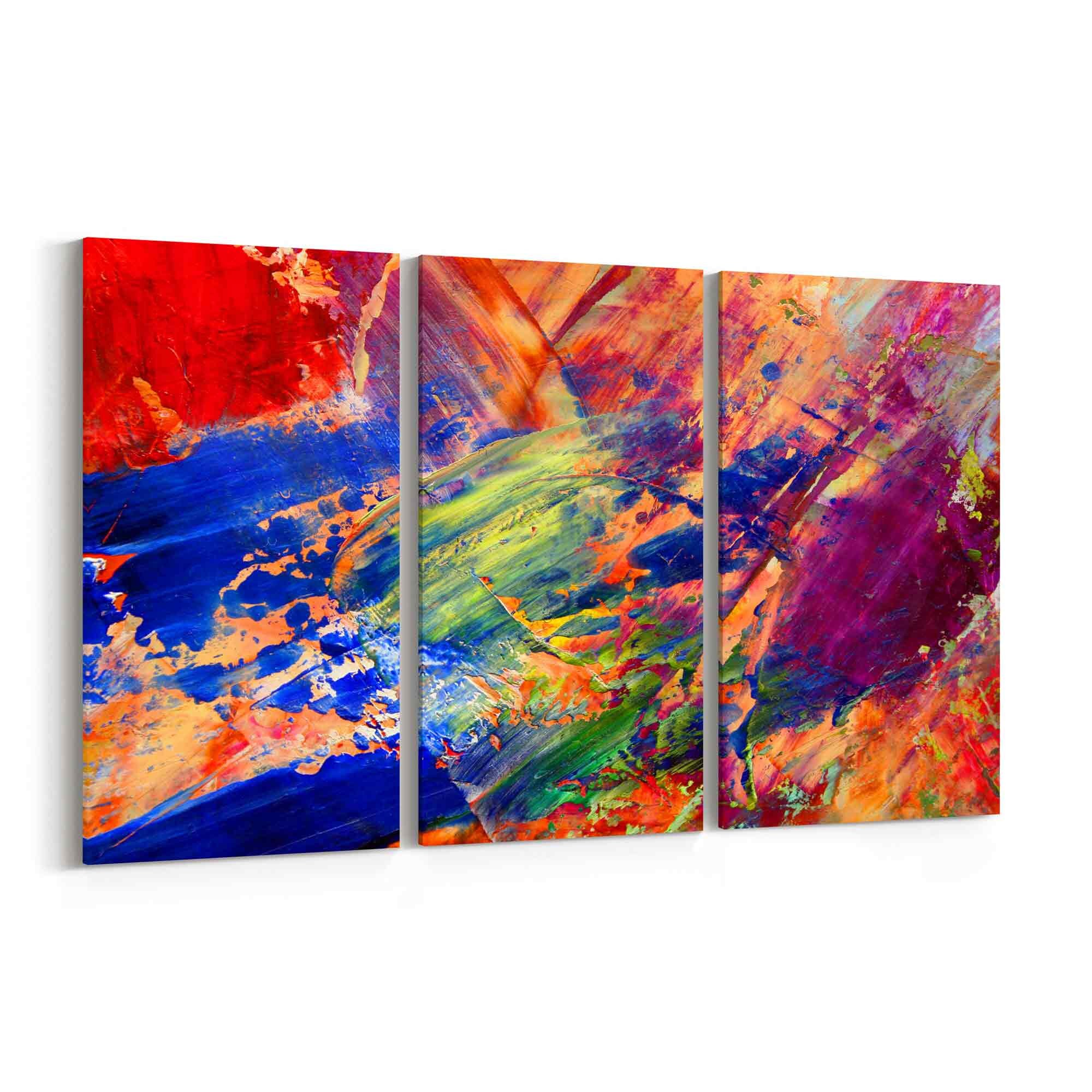 Multicolor Paint Abstract Art Canvas Print Multicolor Etsy