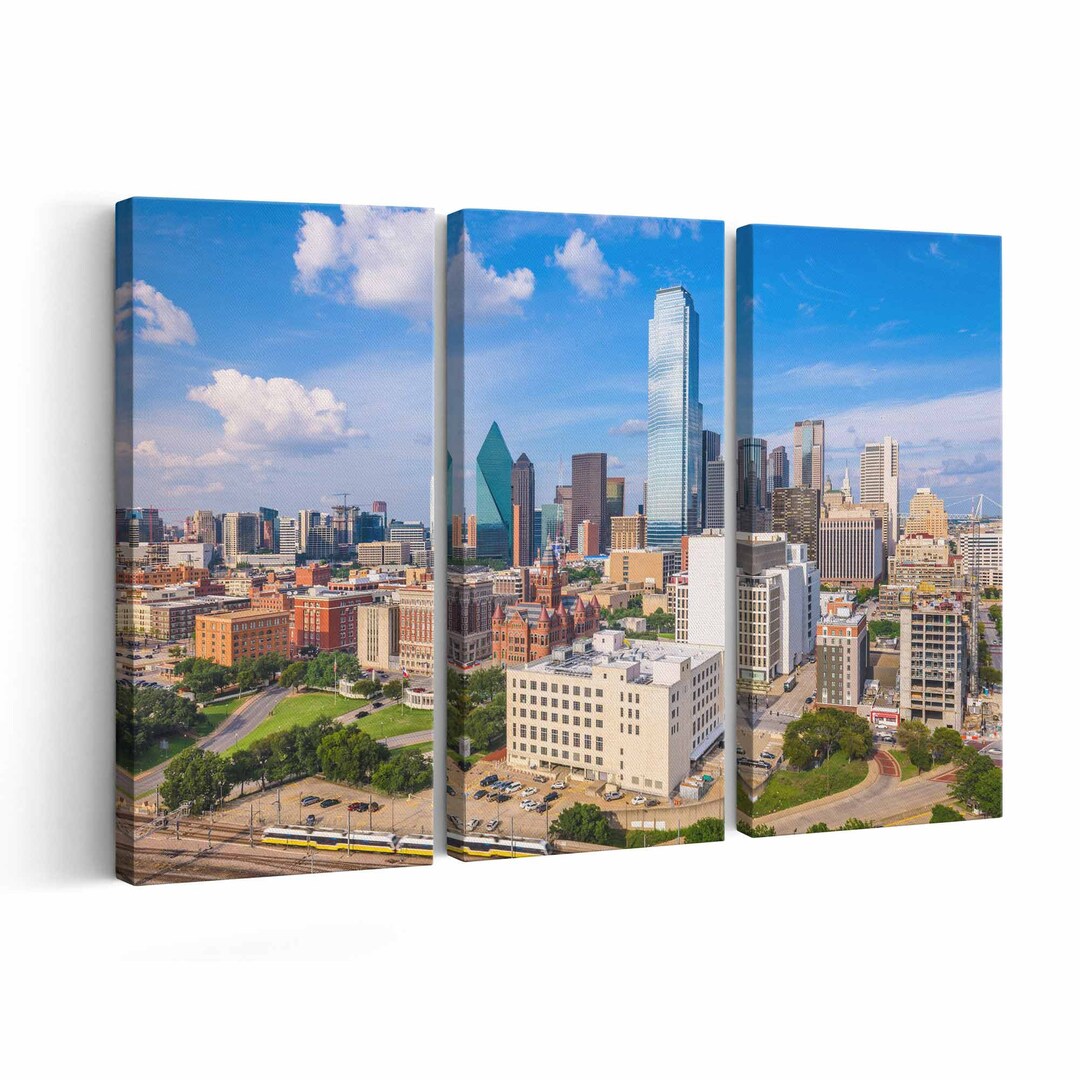 Dallas Skyline Canvas Print Dallas Skyline Wall Art Etsy