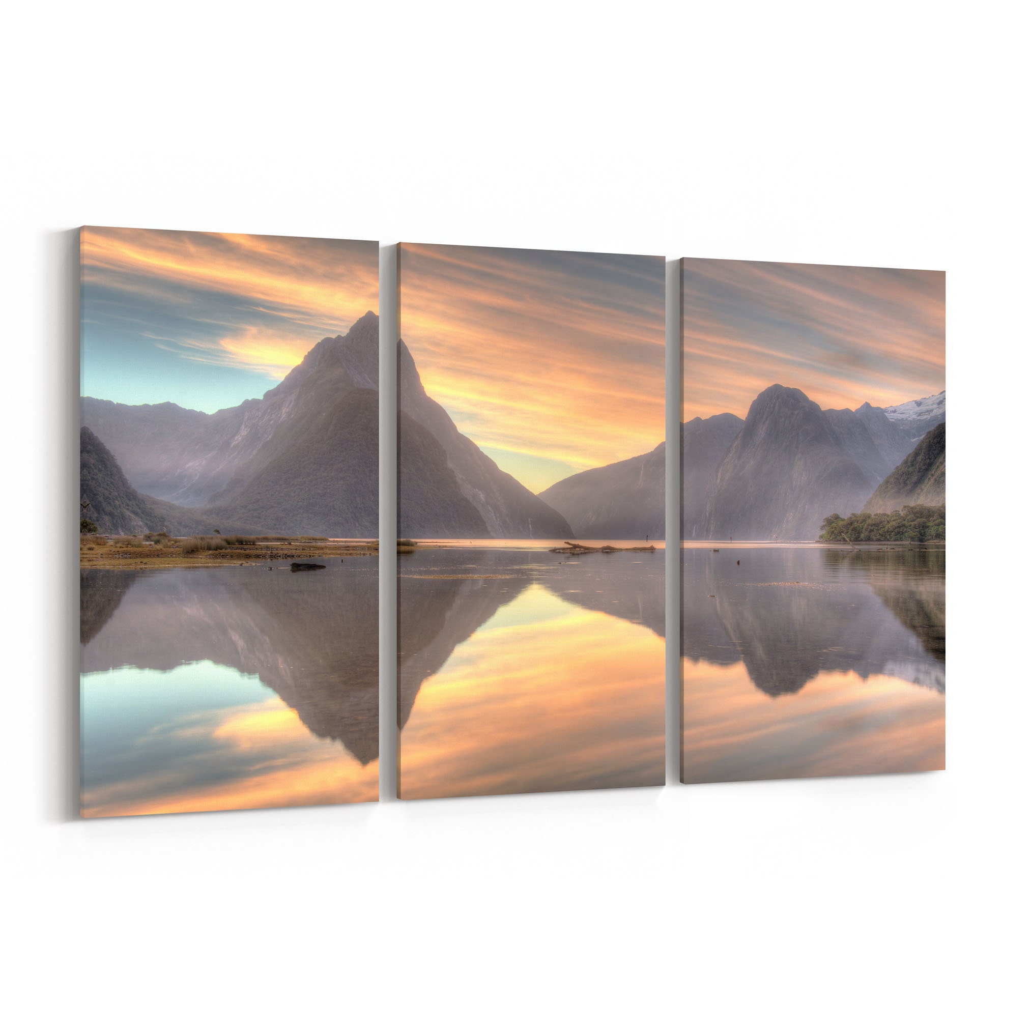 Lake And Mountains Canvas Print Wall Art
