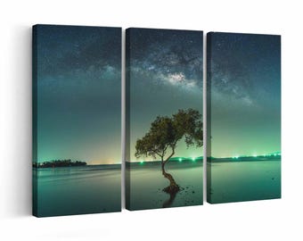 Night Sky With Stars wall art | Canvas or Poster Print (framed) | Color / Black & White