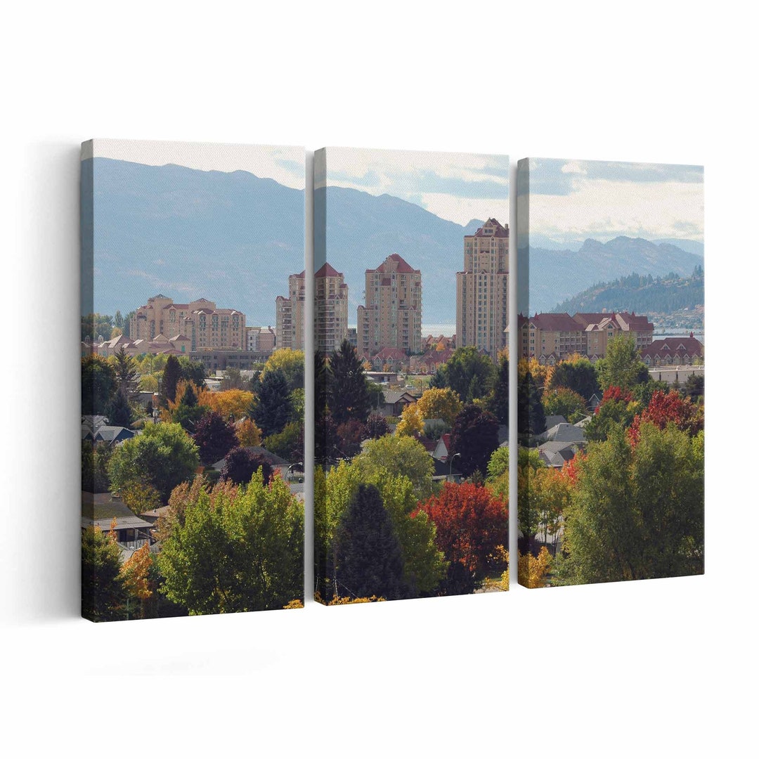 Kelowna Skyline Canvas Print Kelowna Skyline Wall Art Kelowna Skyline