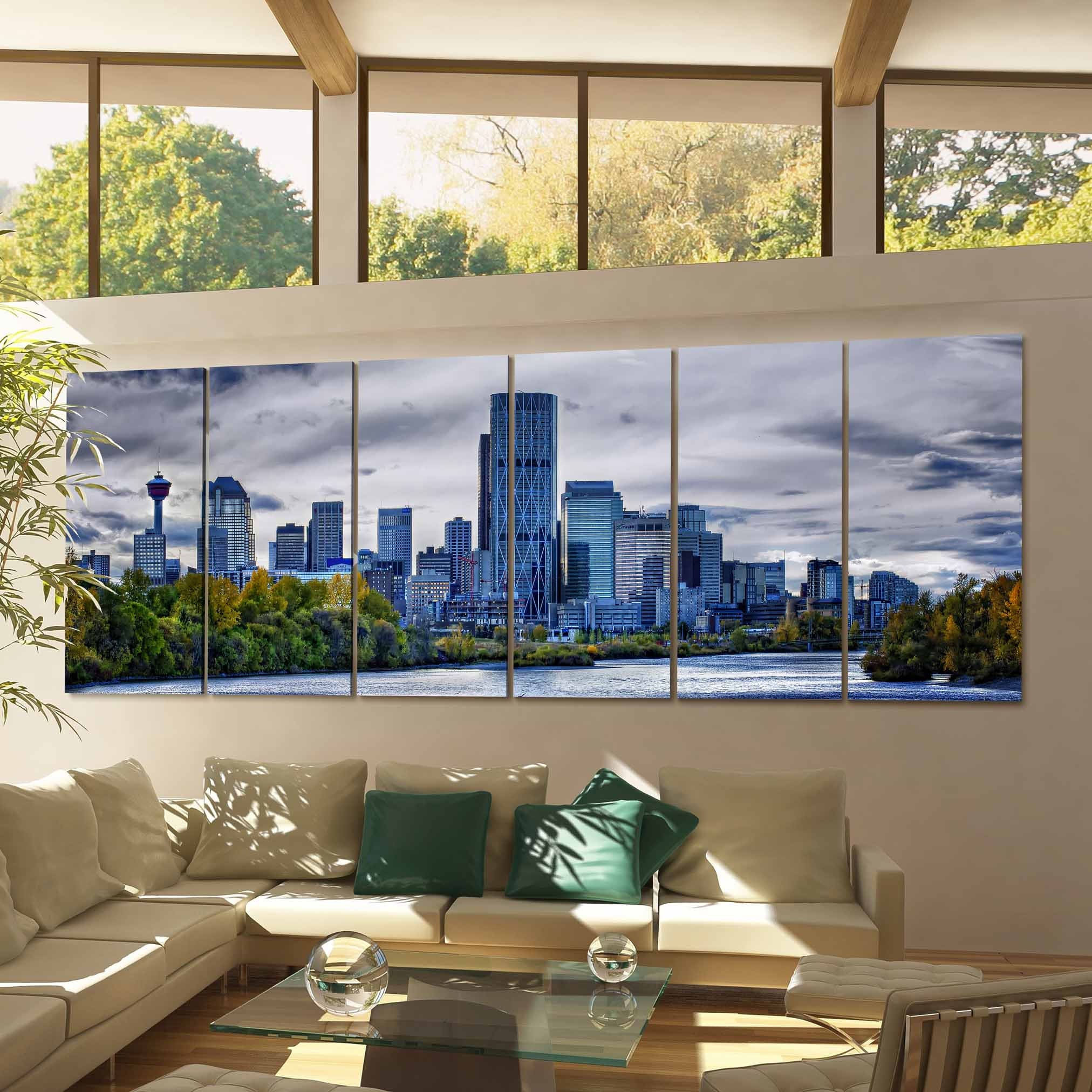 Calgary Skyline Wall Art Calgary Canvas Print Multiple Sizes Etsy