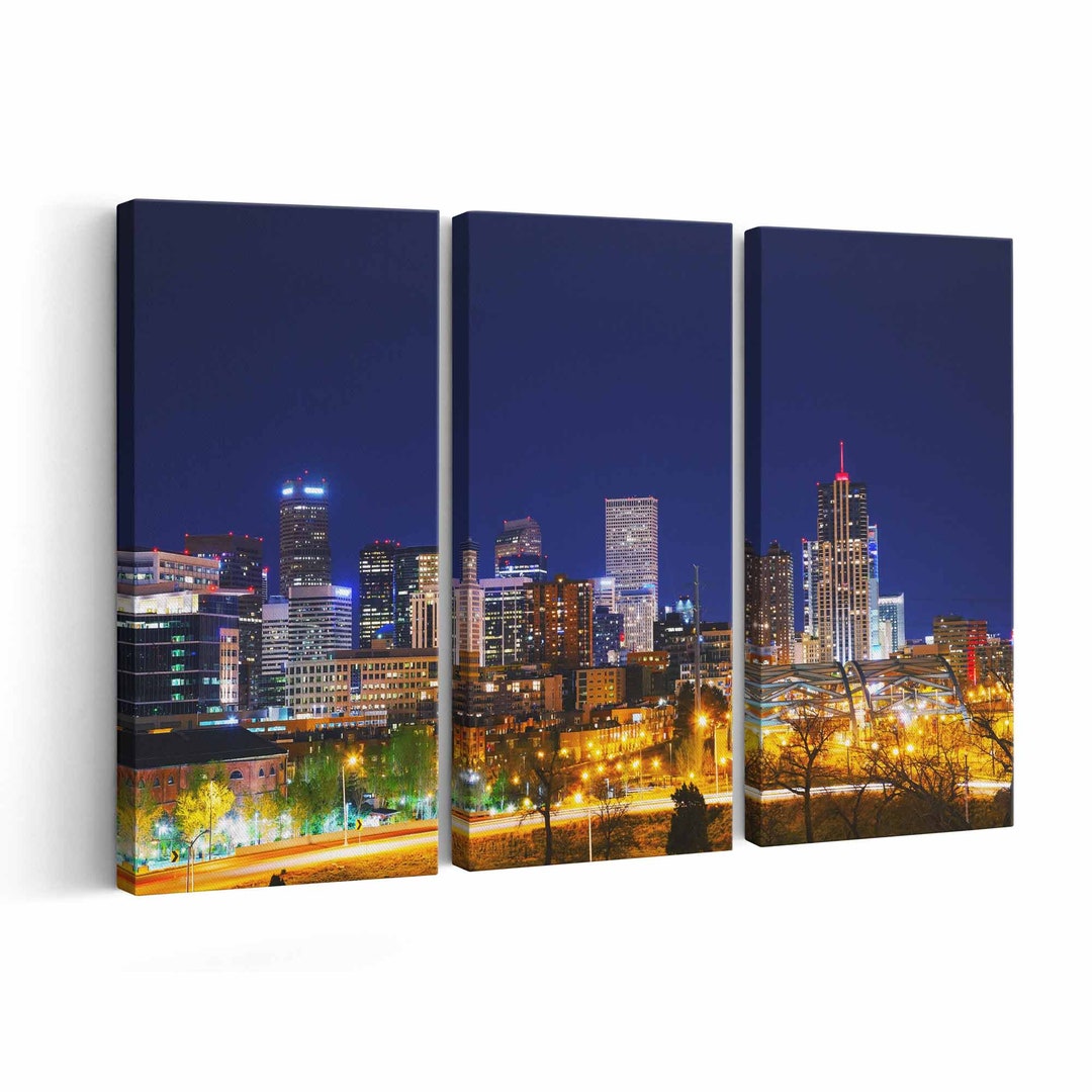 Denver Skyline Canvas Print Denver Skyline Wall Art Denver Skyline Poster Denver Skyline Home