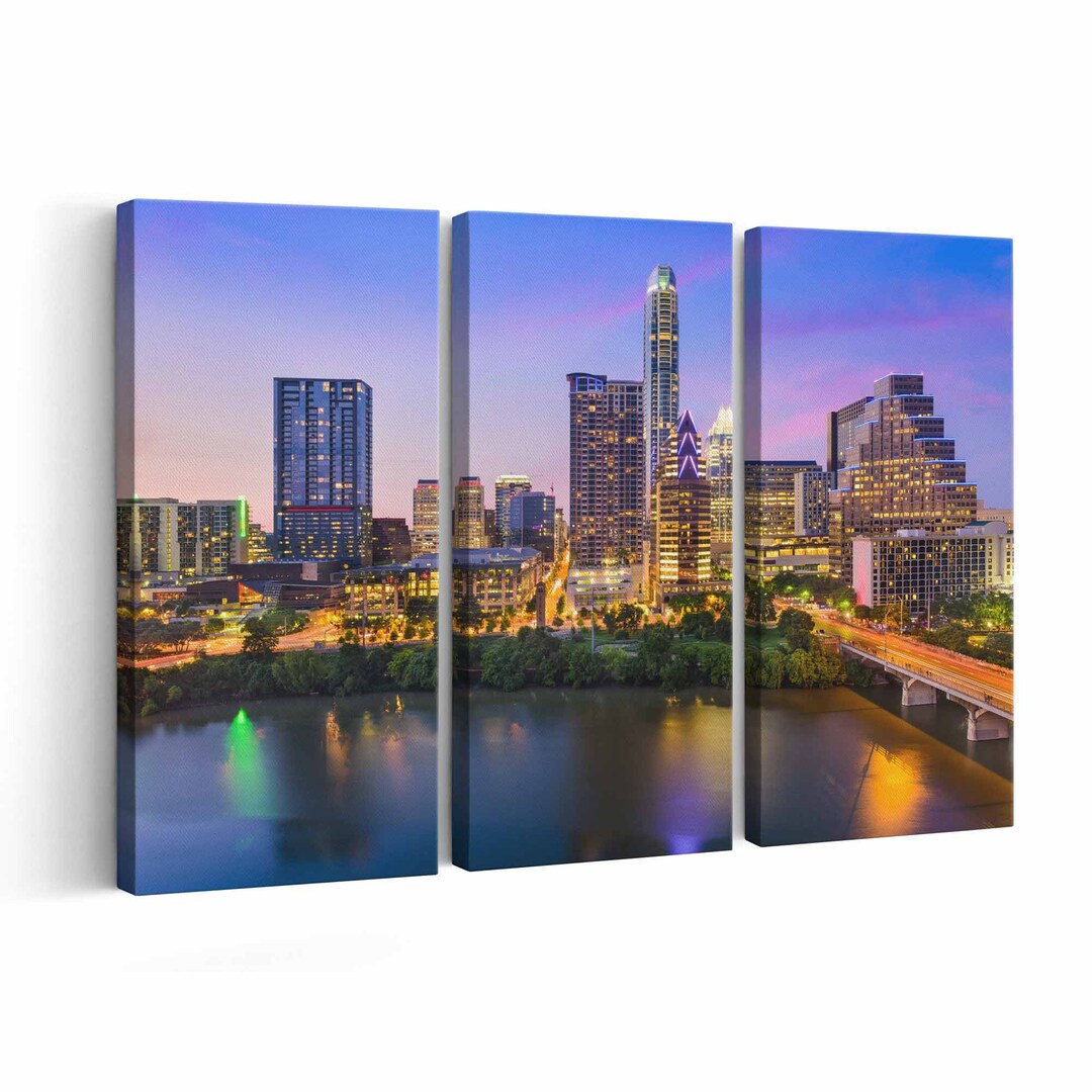 Austin Skyline Canvas Print Austin Skyline Wall Art Austin Skyline
