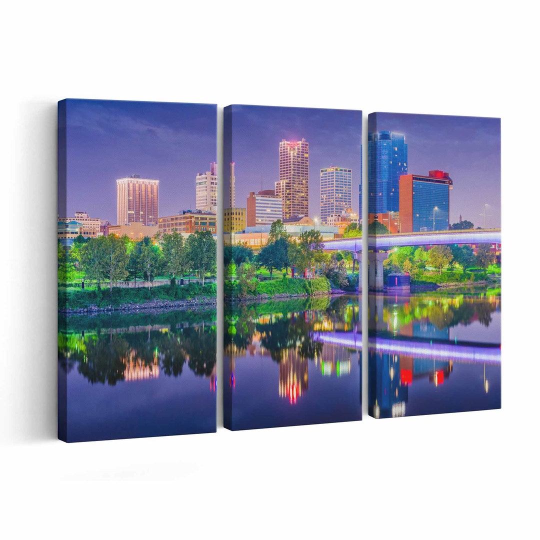 Little Rock Skyline Canvas Print Little Rock Skyline Wall Art Little Rock Skyline Poster Little