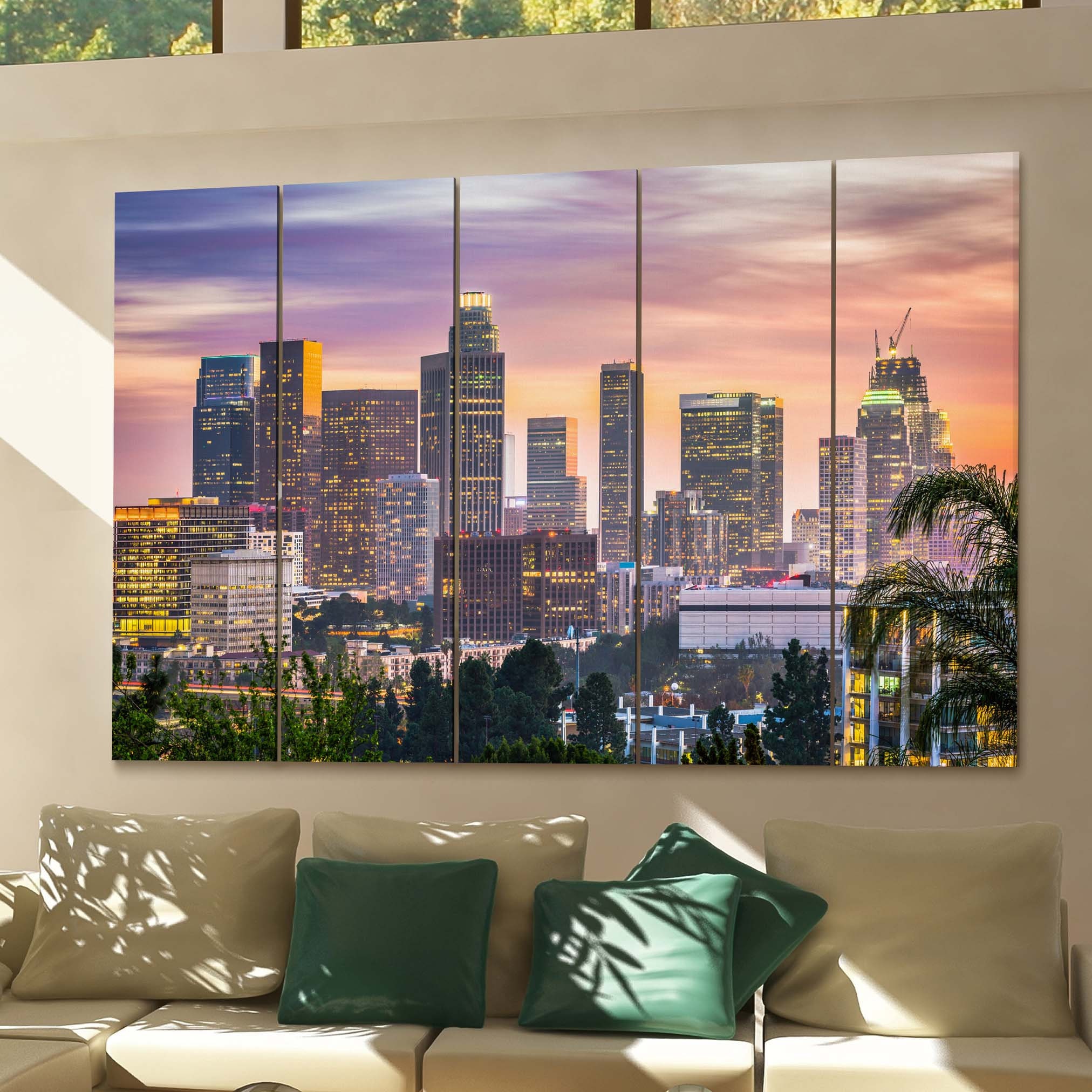 Los Angeles Skyline Wall Art Canvas Los Angeles Canvas Print Etsy
