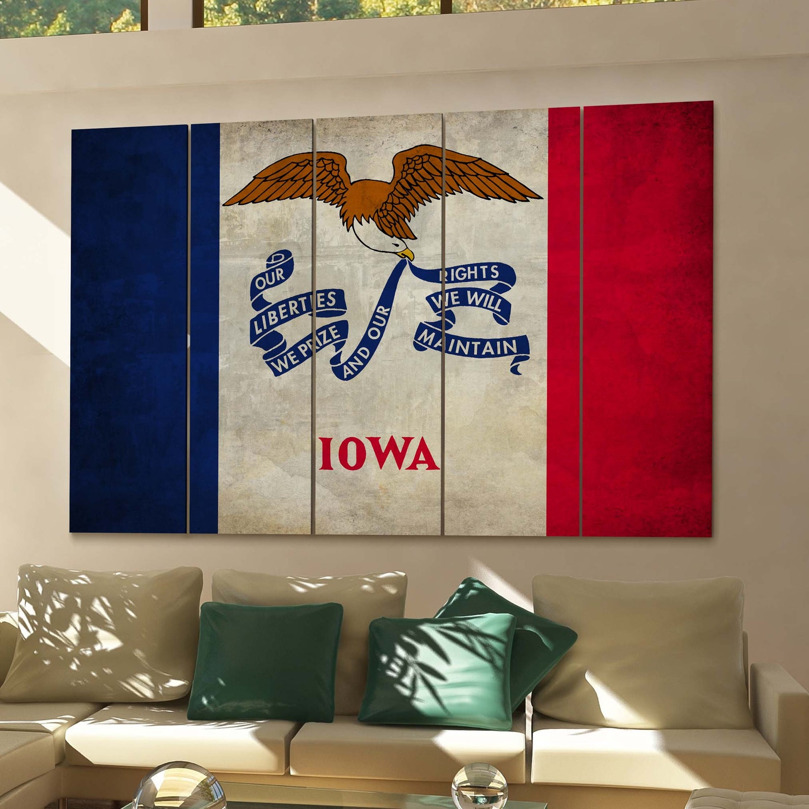 Iowa State Flag Canvas Print Iowa State Flag Wall Art Canvas Etsy