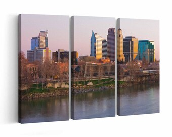 Sacramento Skyline wall art | Canvas or Poster Print (framed) | Color / Black-White