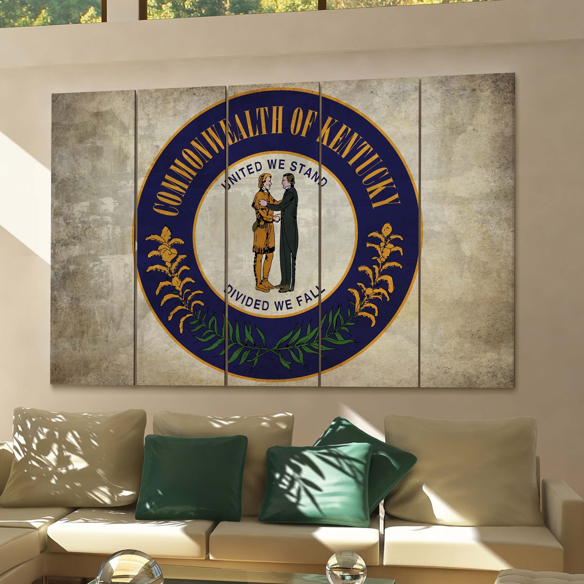 Kentucky State Seal Wall Art Canvas Kentucky State Seal Canvas Etsy