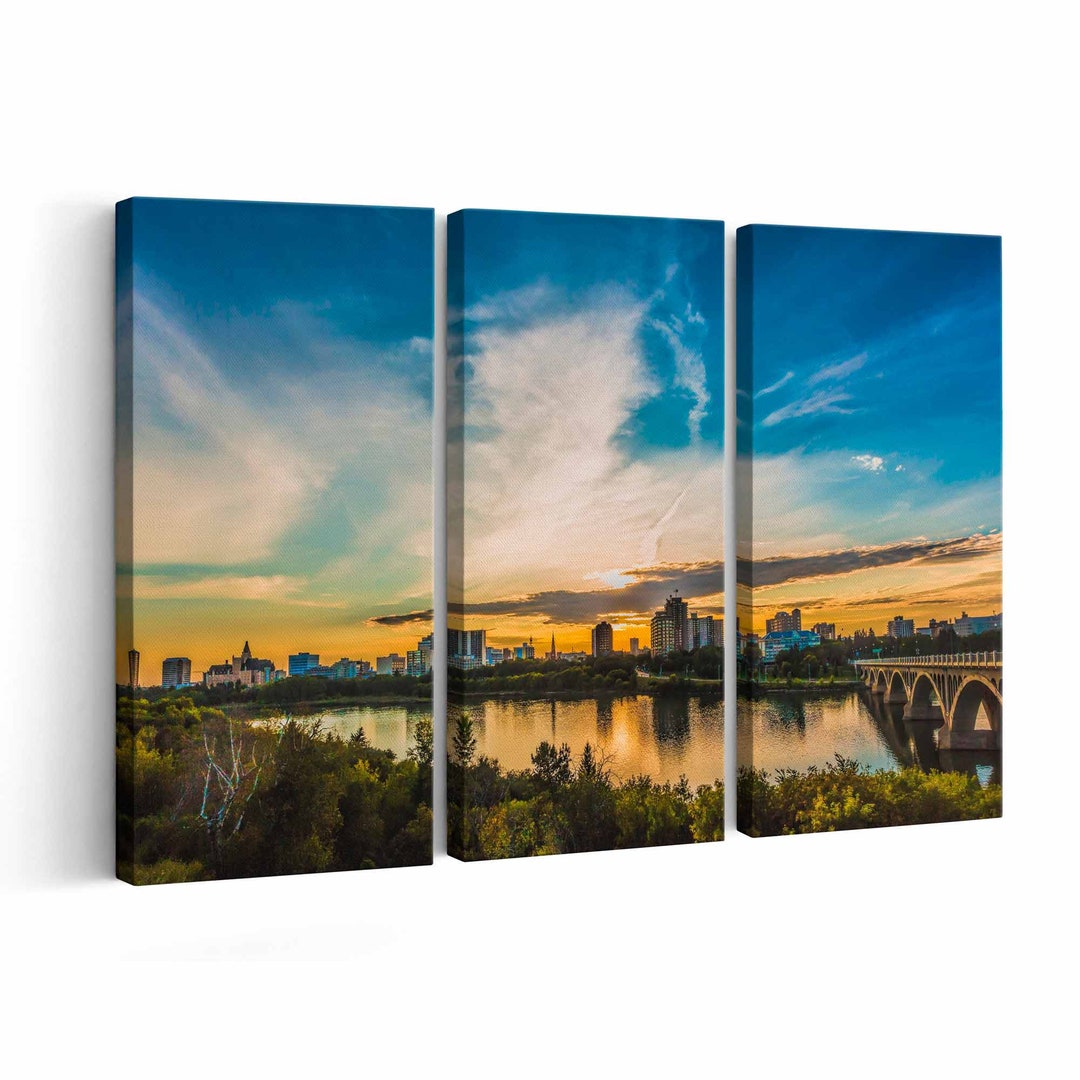Saskatoon Skyline Canvas Print Saskatoon Skyline Wall Art Saskatoon