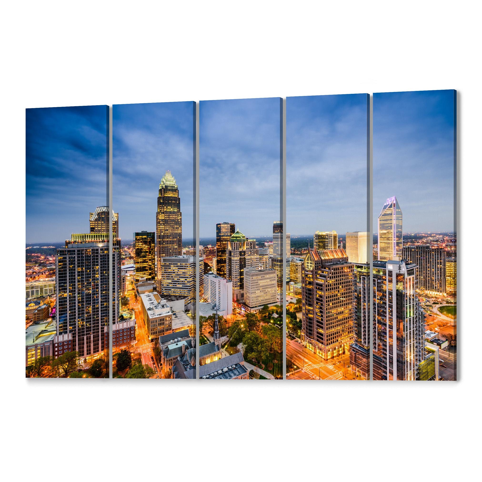 Charlotte Skyline Wall Art Charlotte Canvas North Carolina Multiple