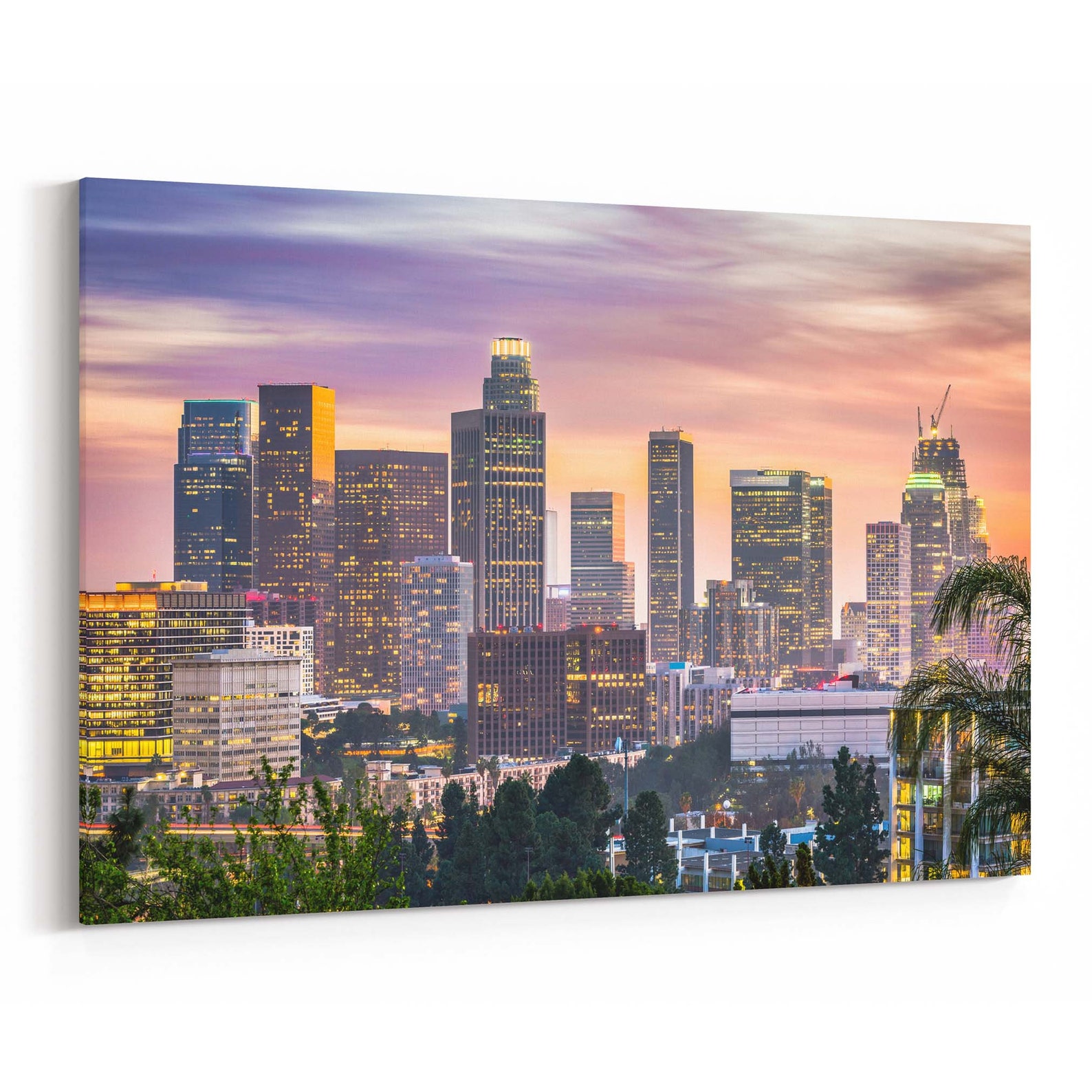 Los Angeles Skyline Wall Art Canvas Los Angeles Canvas Print Etsy