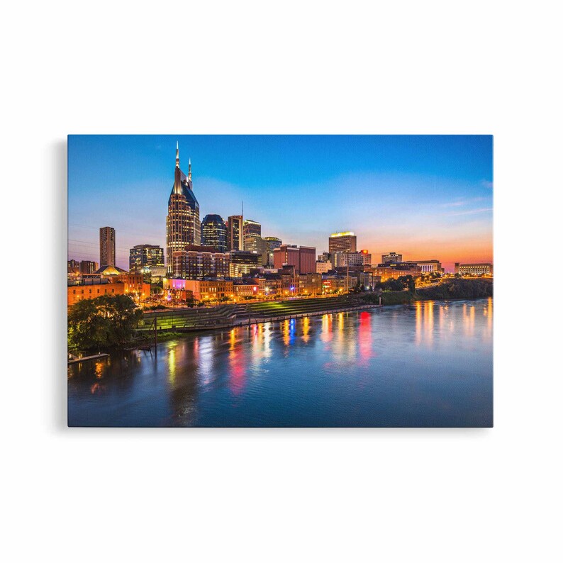 Nashville Skyline Wall Art Nashville Canvas Multiple Sizes Etsy