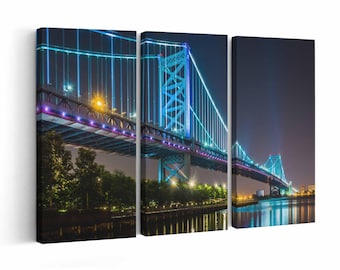 Benjamin Franklin Bridge wall art | Canvas Print (framed) | Multiple Sizes | Color