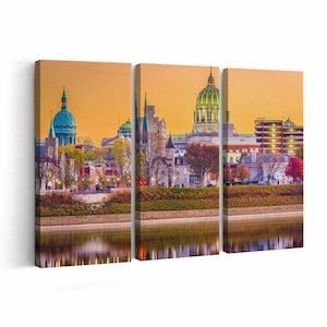 Harrisburg Skyline Canvas print || Harrisburg Skyline Wall Art || Harrisburg Skyline Poster || Harrisburg Skyline home decor || Harrisburg S
