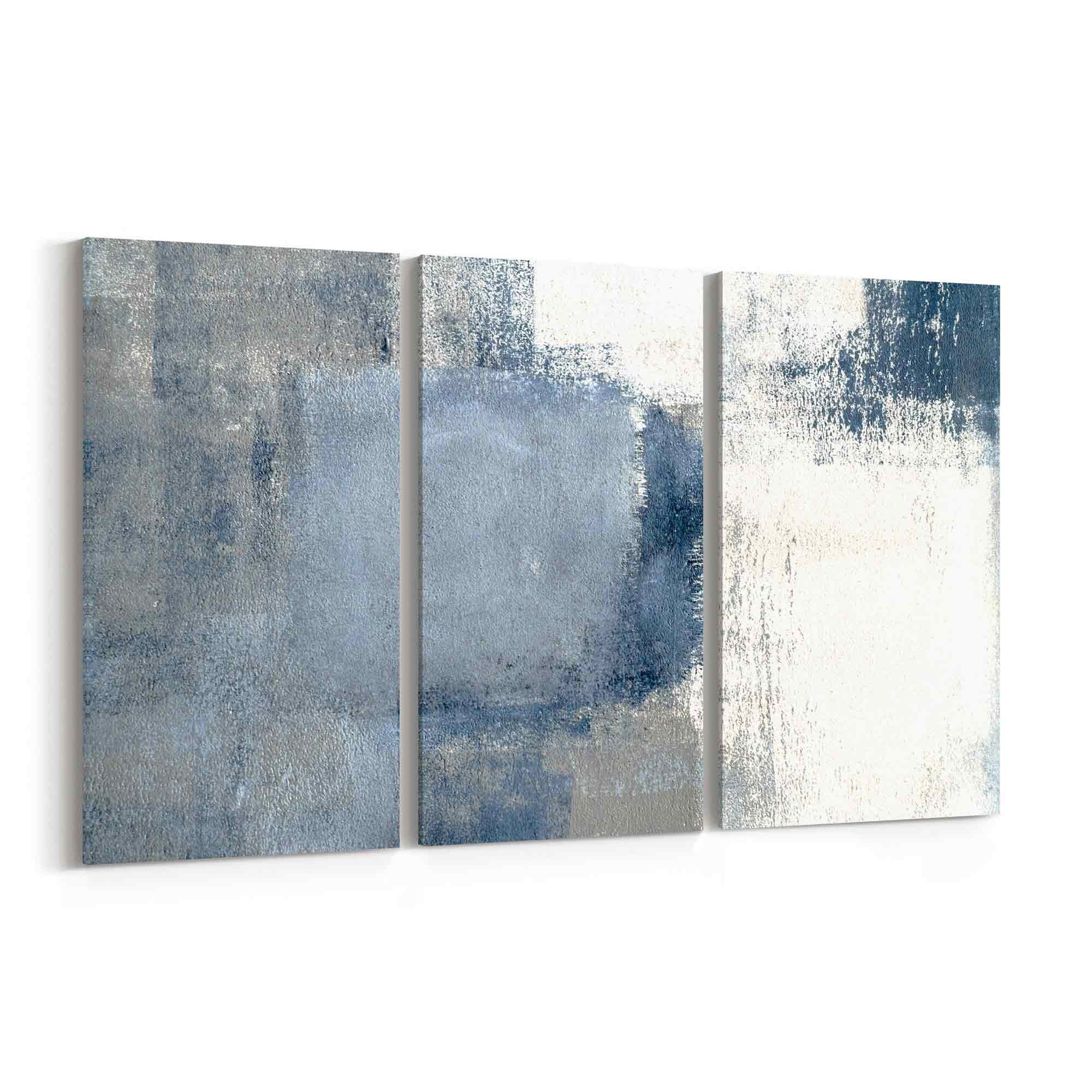 Modern Abstract Blue Wall Art Modern Abstract Blue Canvas Etsy
