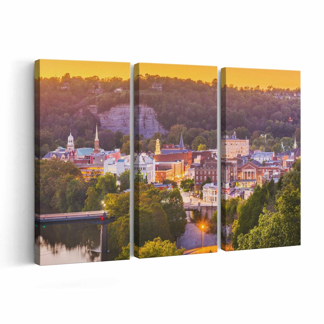 Frankfort Skyline Wall Art Frankfort Canvas Print Kentucky Etsy