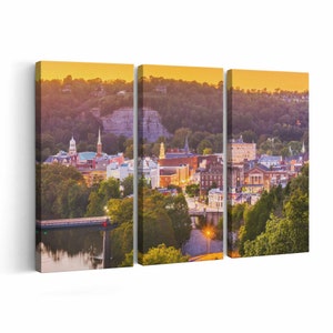 Frankfort Skyline Wall Art Frankfort Canvas Print Kentucky Multiple Sizes Wrapped Canvas on Wooden Frame