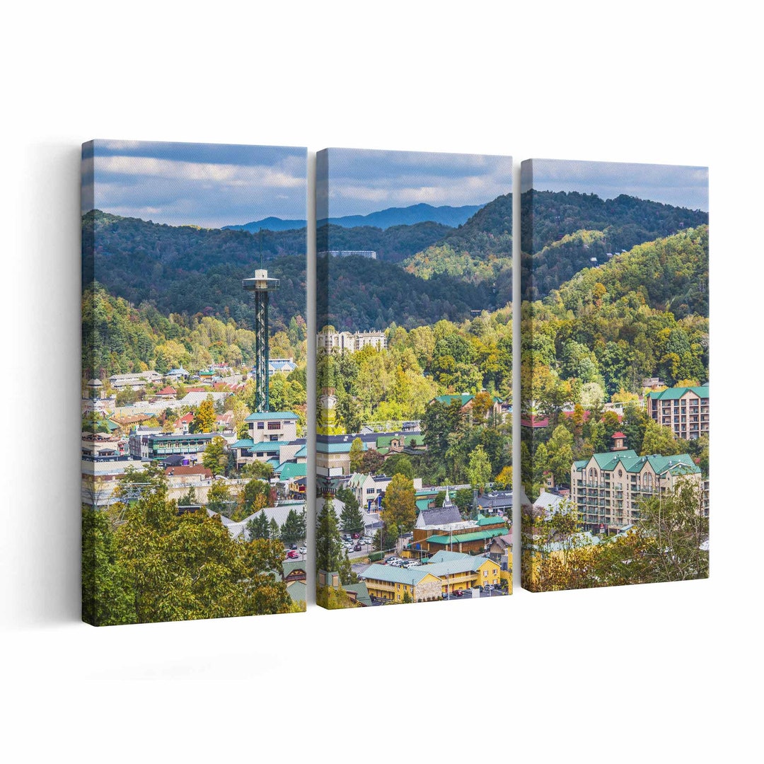 Gatlinburg Skyline Canvas Print Gatlinburg Skyline Wall Art Gatlinburg