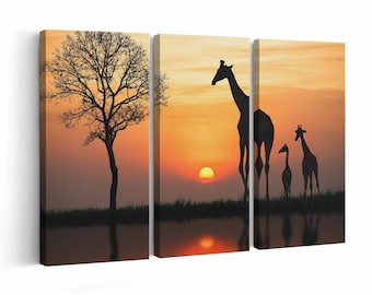 Giraffe Canvas print || Giraffe Wall Art || Giraffe Poster || Giraffe home decor || Giraffe Print