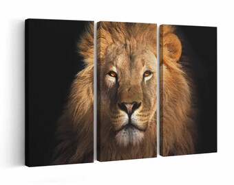 Lion wall art | Canvas or Poster Print (framed) | Color / Black & White
