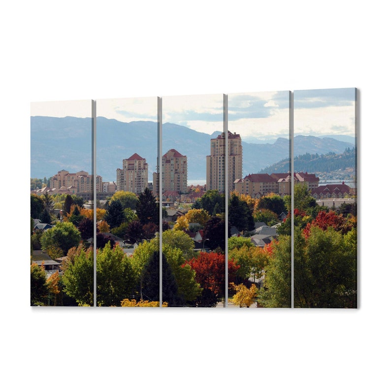 Kelowna Skyline Wall Art Kelowna Canvas Print Multiple Sizes Etsy