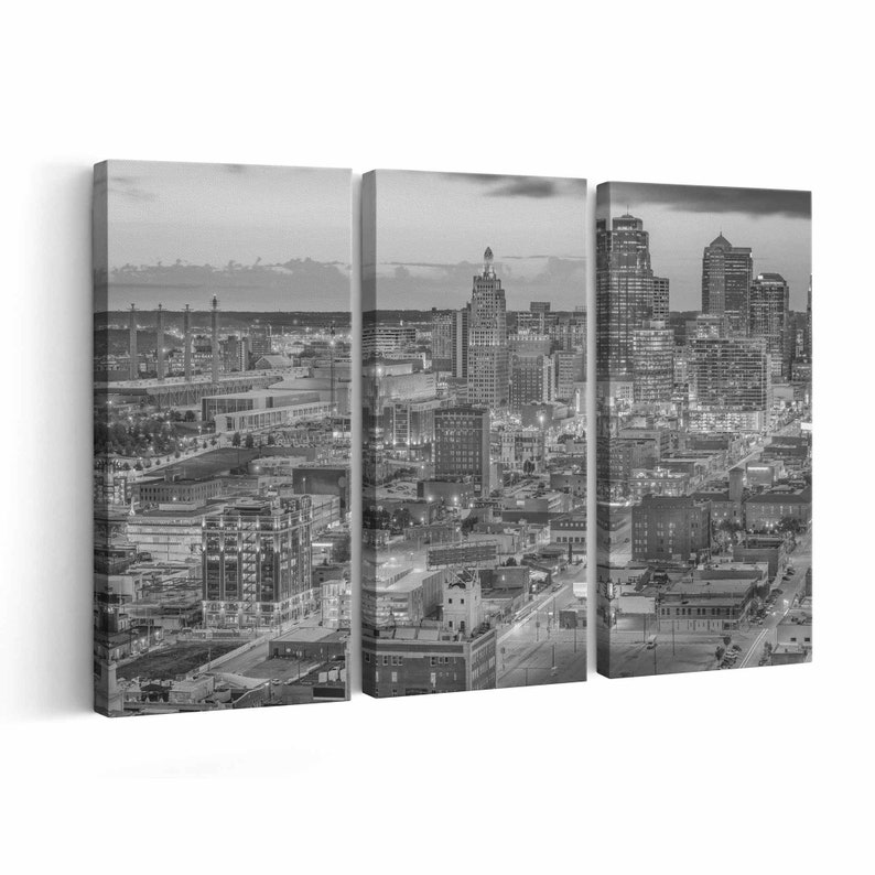 Kansas City Skyline Wall Art Kansas City Canvas Print Missouri Etsy