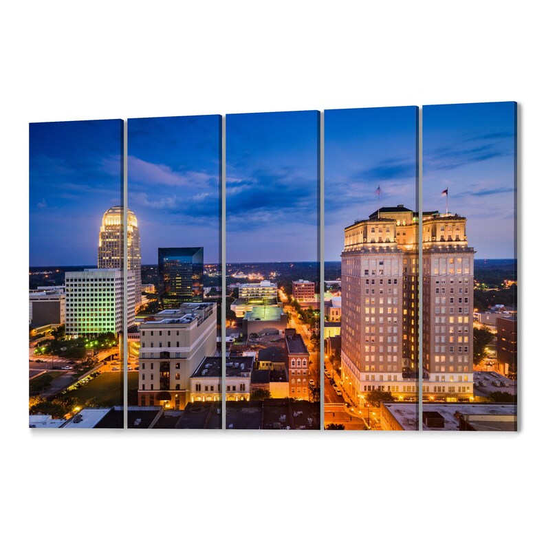 Winstonsalem Skyline Wall Art Canvas Winstonsalem Canvas Etsy