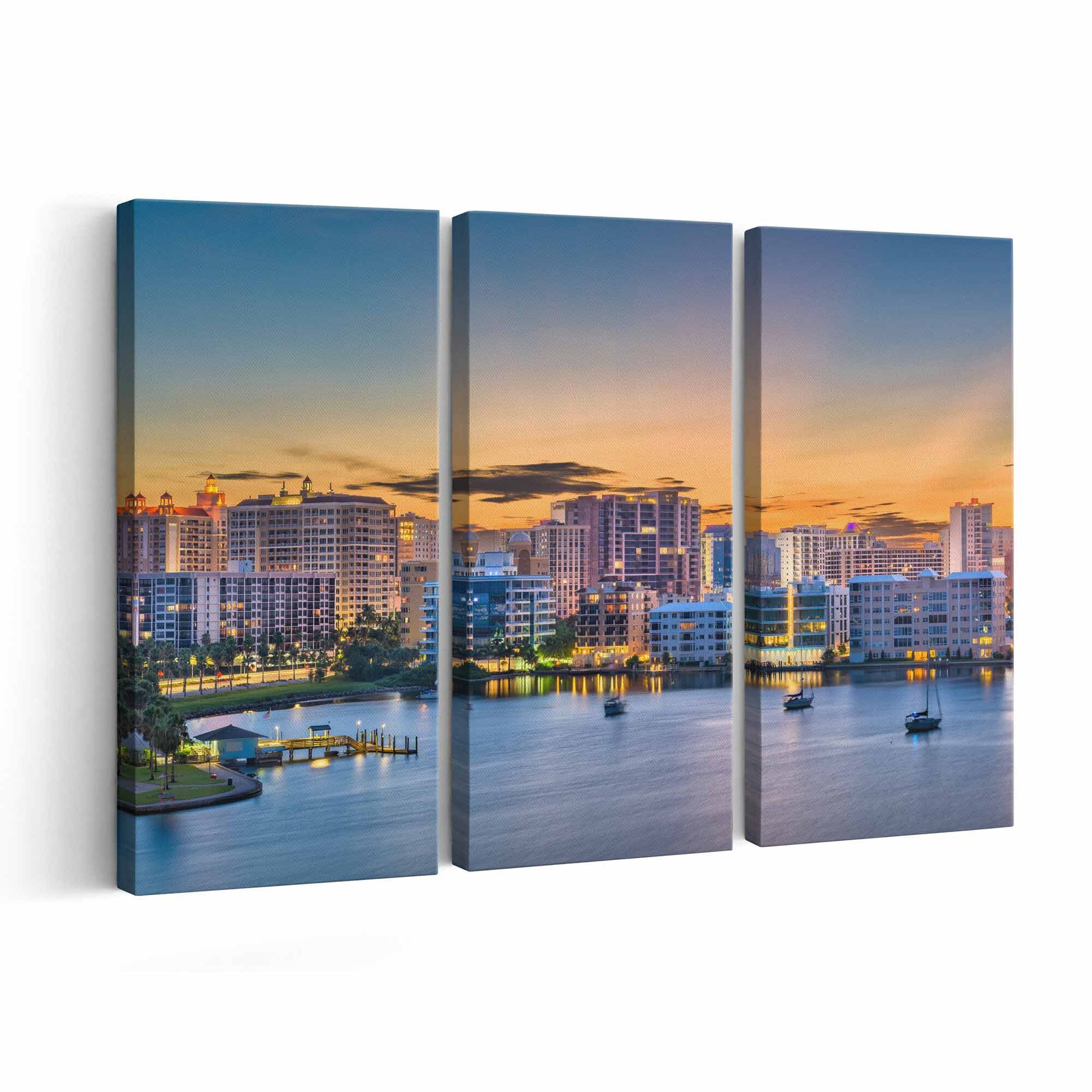 Sarasota Skyline Wall Art Canvas Sarasota Canvas Print Florida Etsy