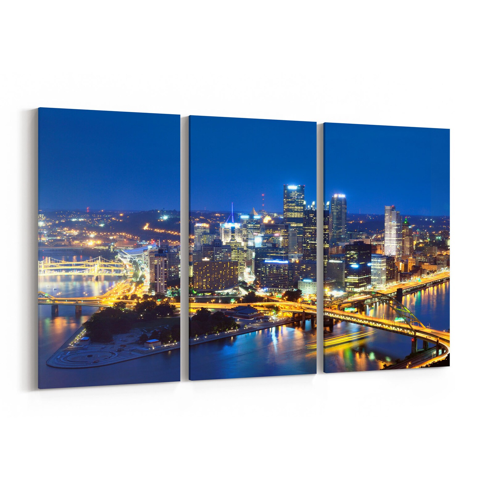Pittsburgh Skyline Wall Art Pittsburgh Canvas Multiple Sizes Etsy