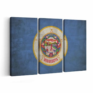 Minnesota  State Flag Canvas print || Minnesota  State Flag Wall Art || Minnesota  State Flag Poster || Minnesota  State Flag home decor ||