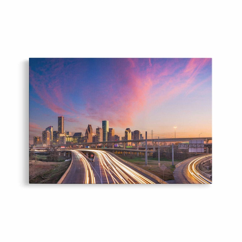 Houston Skyline Wall Art Houston Canvas Print Texas Multiple Etsy