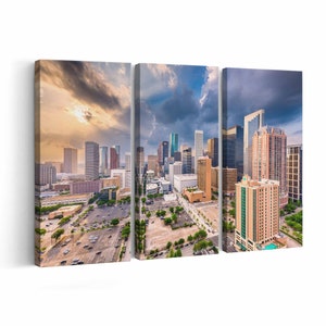 Houston Skyline Canvas print || Houston Skyline Wall Art || Houston Skyline Poster || Houston Skyline home decor || Houston Skyline Print