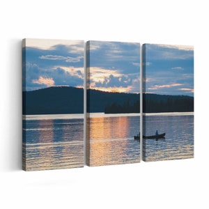 Canoe on Lake Canvas print || Canoe on Lake Wall Art || Canoe on Lake Poster || Canoe on Lake home decor || Canoe on Lake Print