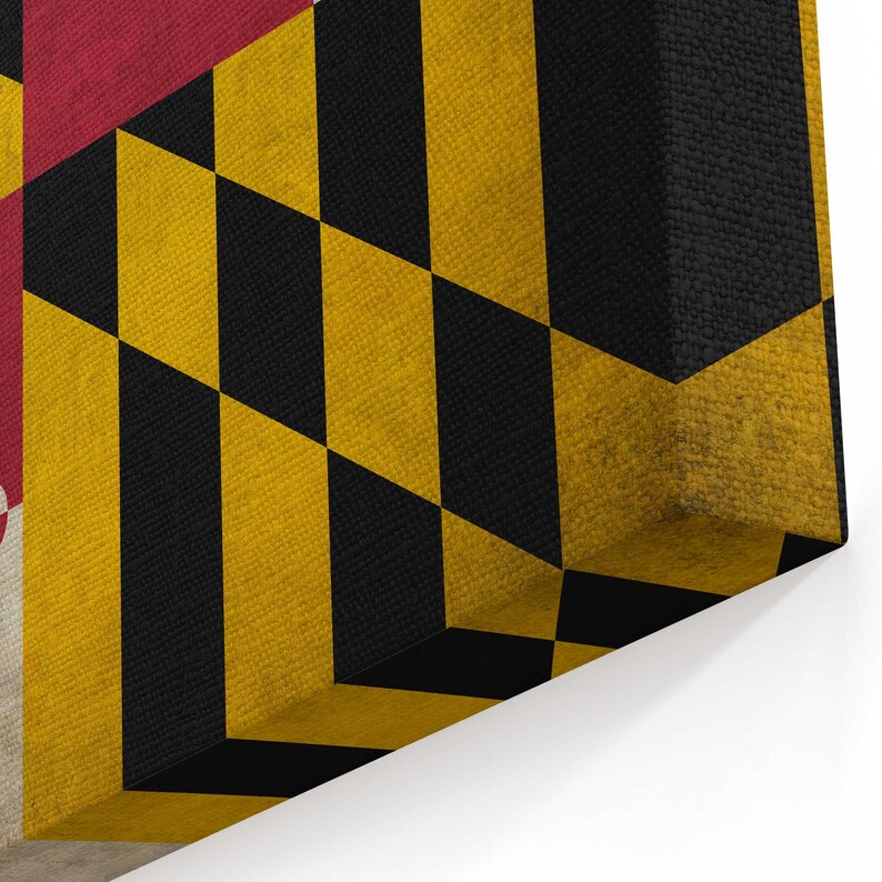 Maryland State Flag Canvas Print Maryland State Flag Wall Art Etsy