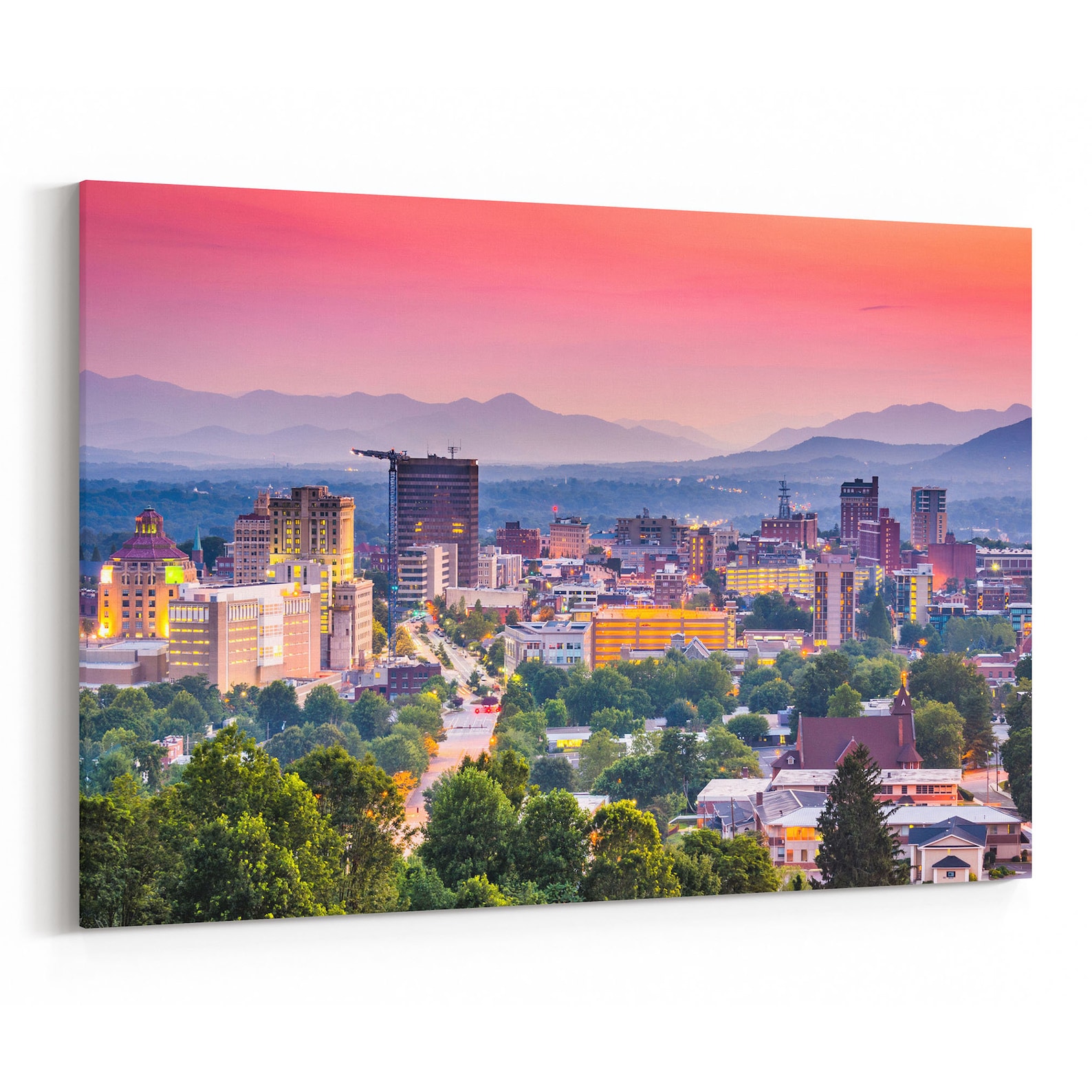 Asheville Skyline Wall Art Canvas Asheville Canvas Print North Etsy
