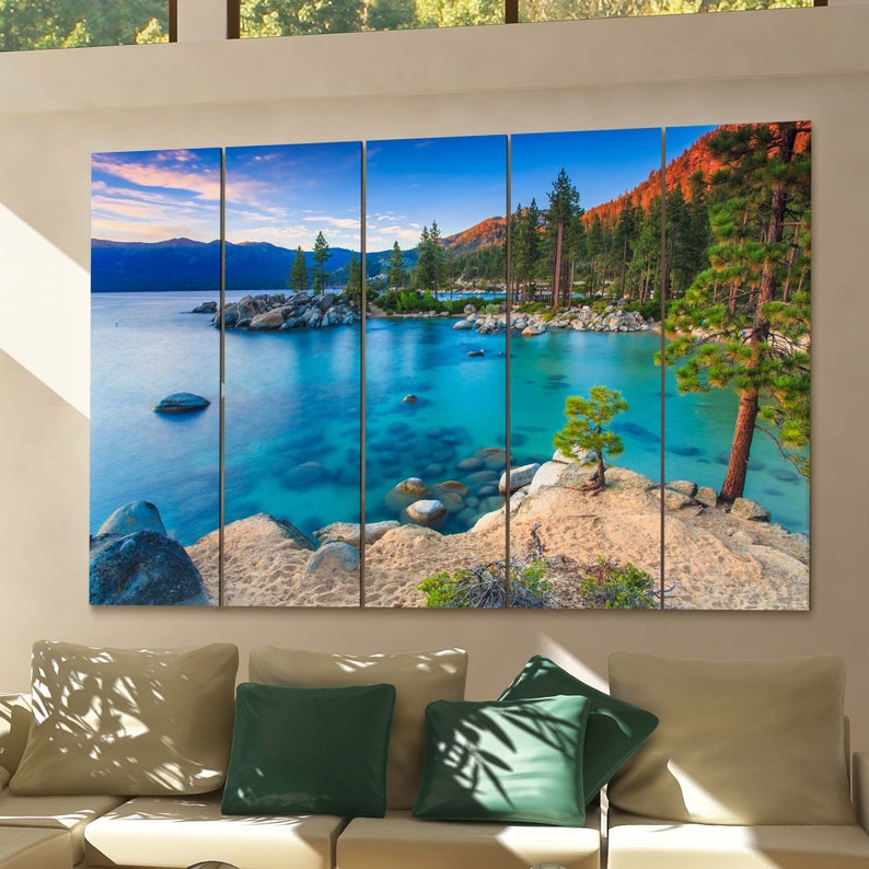 Lake Tahoe Canvas Print Lake Tahoe Wall Art Canvas Multiple Etsy