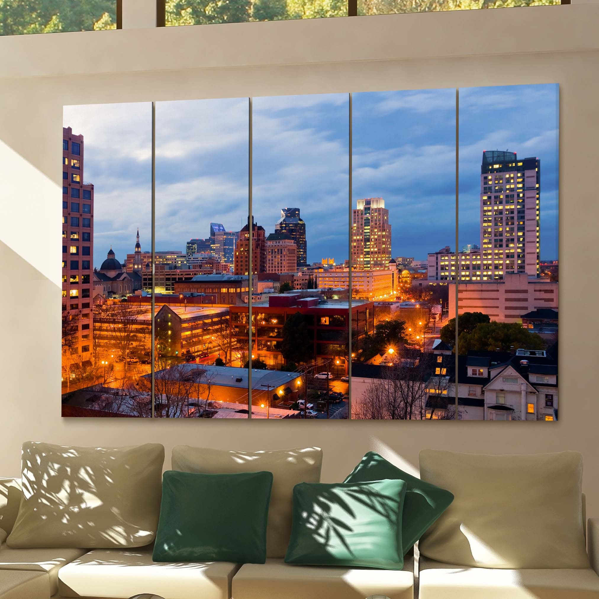 Sacramento Skyline Wall Art Sacramento Canvas Print Multiple Etsy