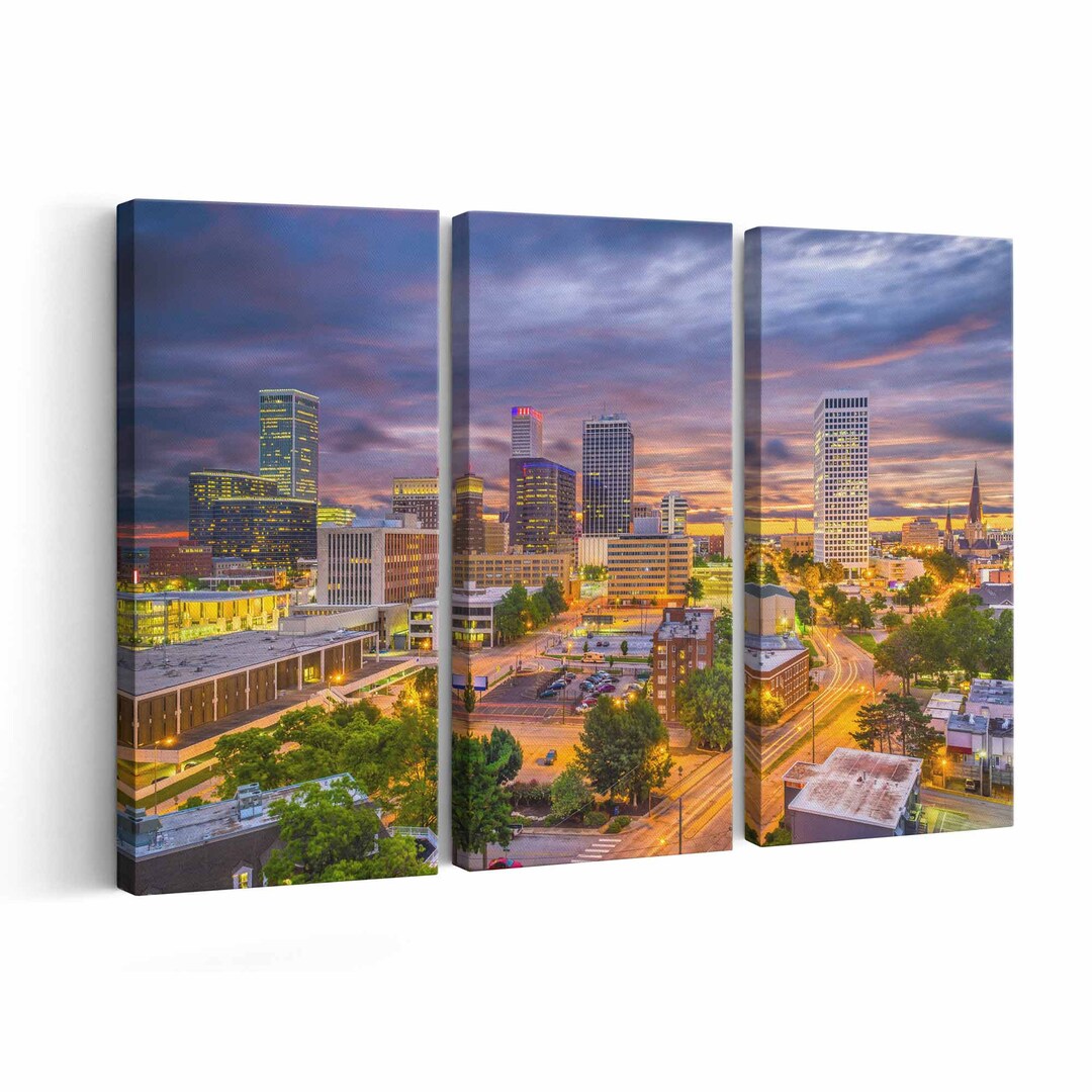 Tulsa Skyline Canvas Print Tulsa Skyline Wall Art Tulsa Skyline Poster