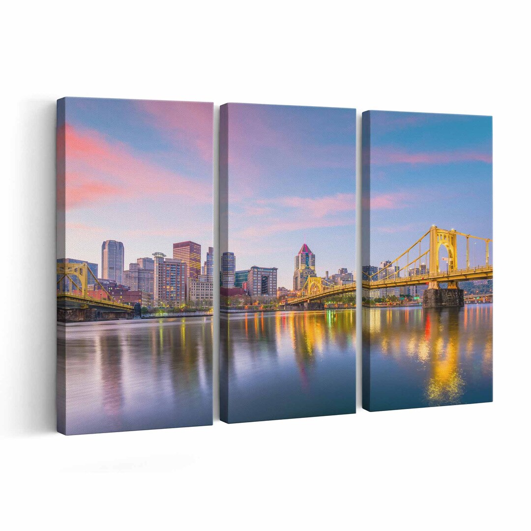 Pittsburgh Skyline Canvas Print Pittsburgh Skyline Wall Art Etsy