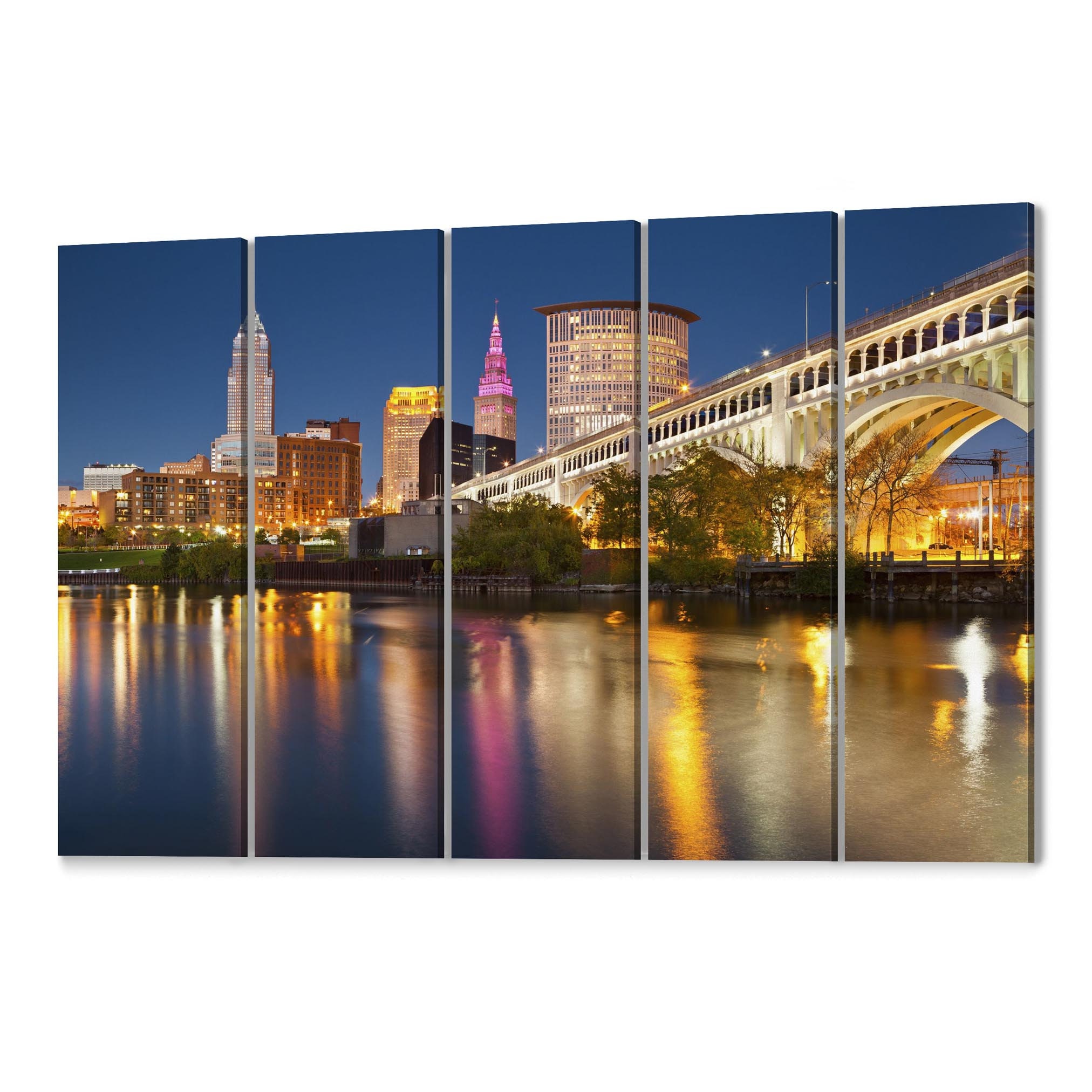 Cleveland Skyline Canvas Cleveland Canvas Wall Art Multiple Etsy