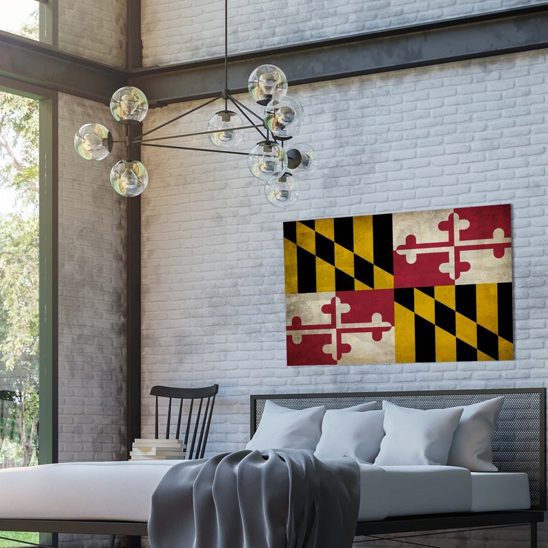 Maryland State Flag Canvas Print Maryland State Flag Wall Art Etsy