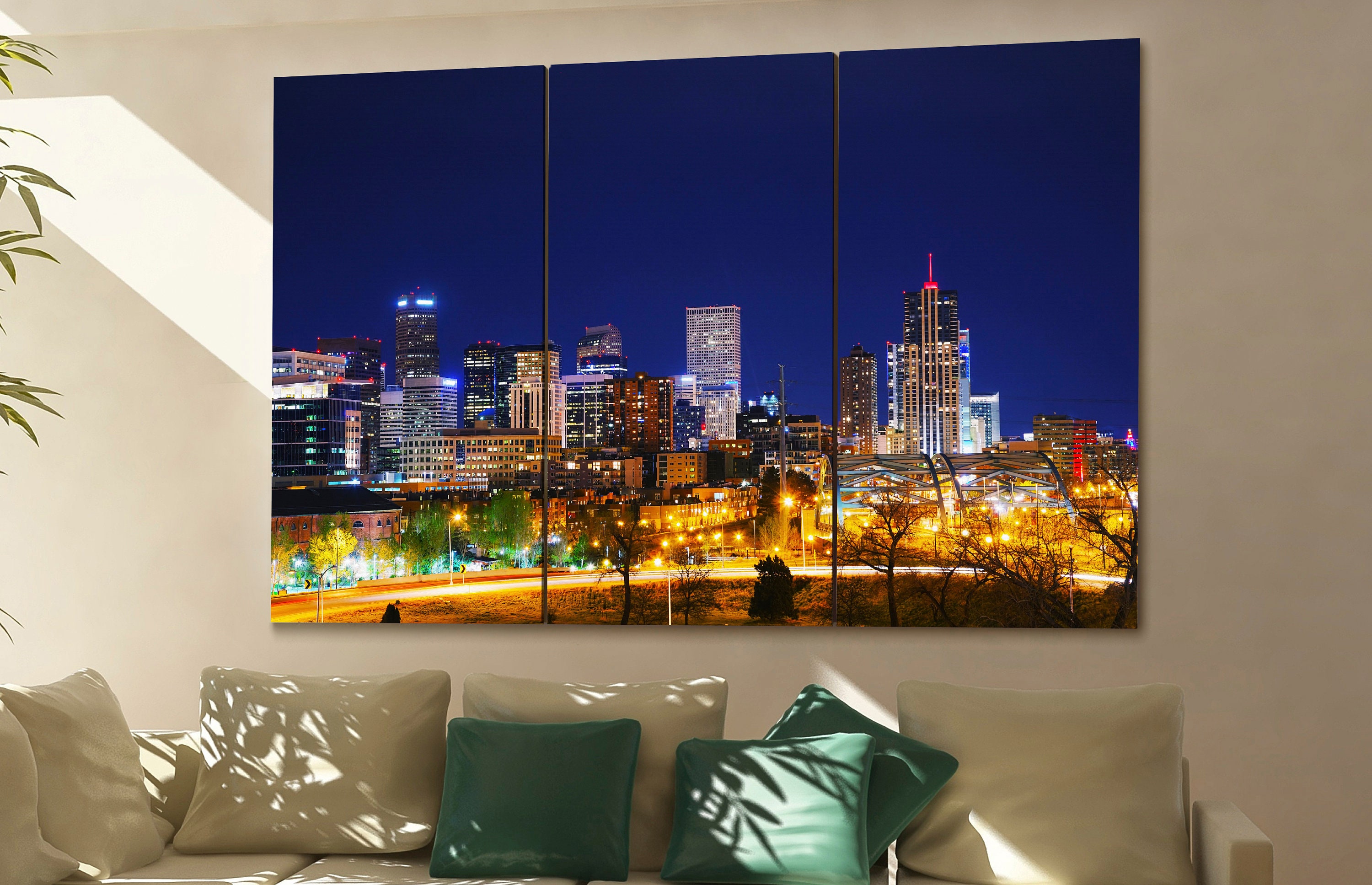 Denver cityscape Denver skyline Denver wall art Denver art Denver downtown