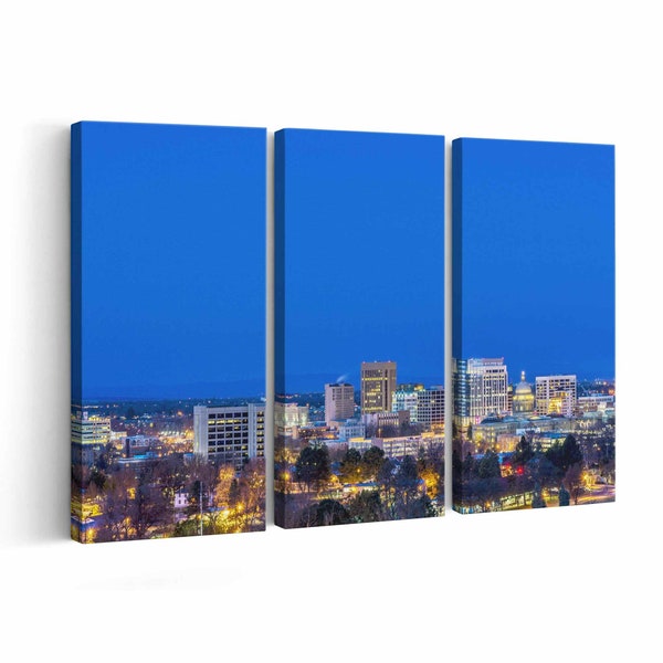 Boise Skyline Canvas print || Boise Skyline Wall Art || Boise Skyline Poster || Boise Skyline home decor || Boise Skyline Print