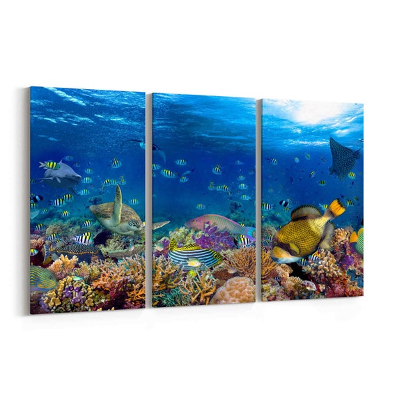 Underwater Coral Reef Canvas Print Underwater Coral Reef - Etsy