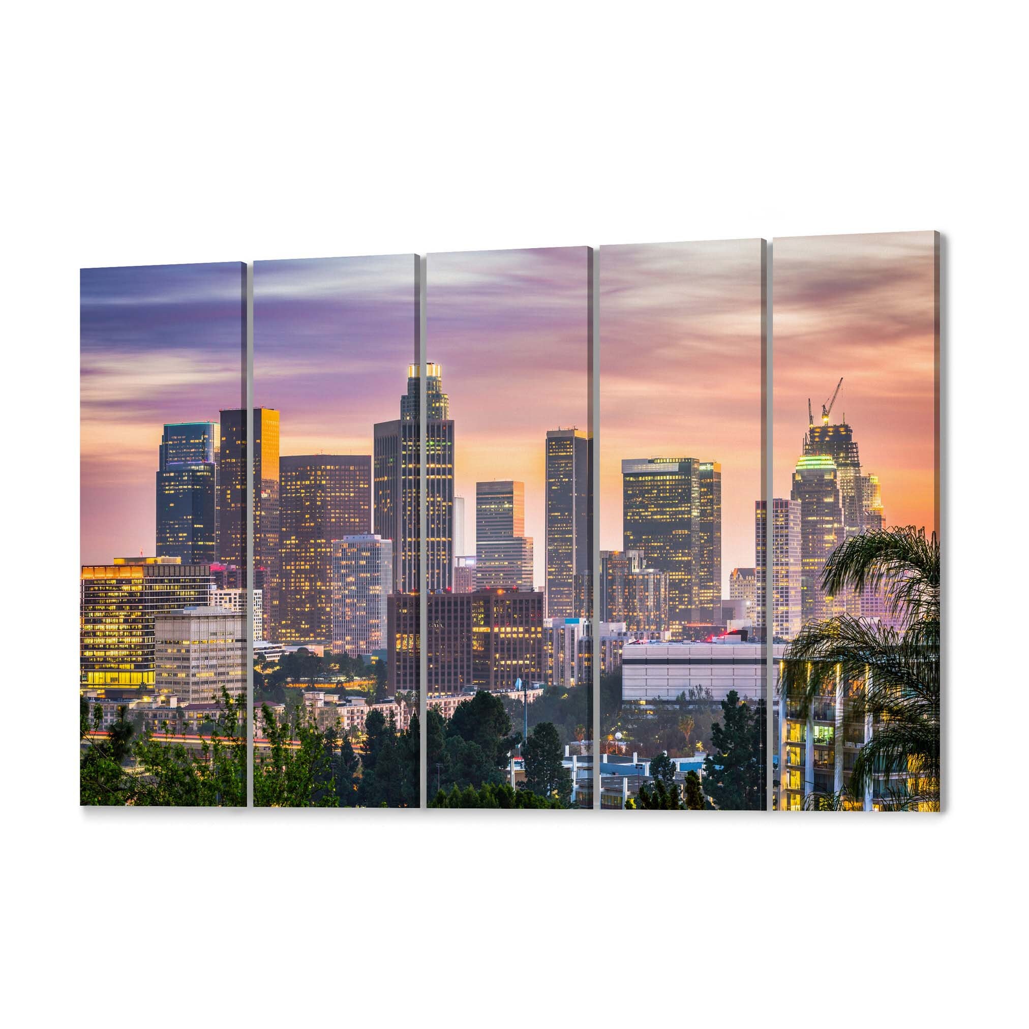 Los Angeles Skyline Wall Art Canvas Los Angeles Canvas Print Etsy