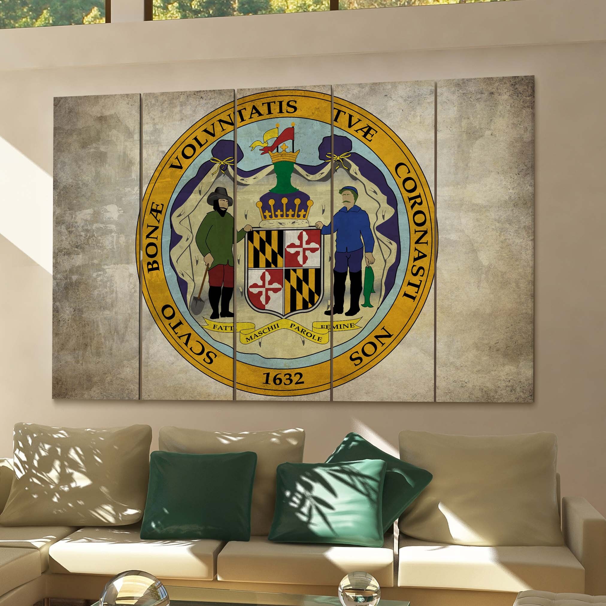 Maryland State Seal Wall Art Canvas Maryland State Seal Canvas Etsy