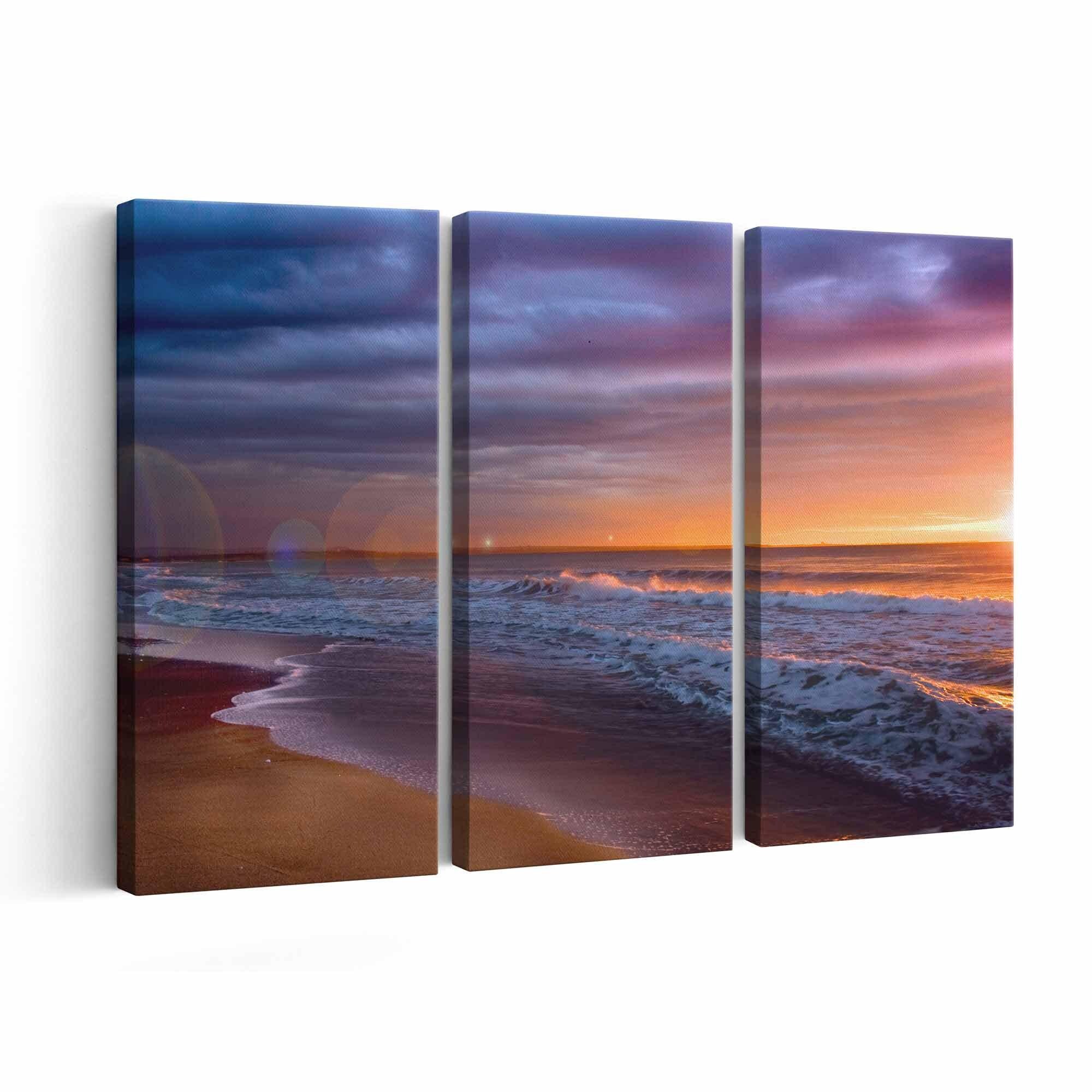Sunset Beach Wall Art | Canvas or Poster Print (framed) | Color